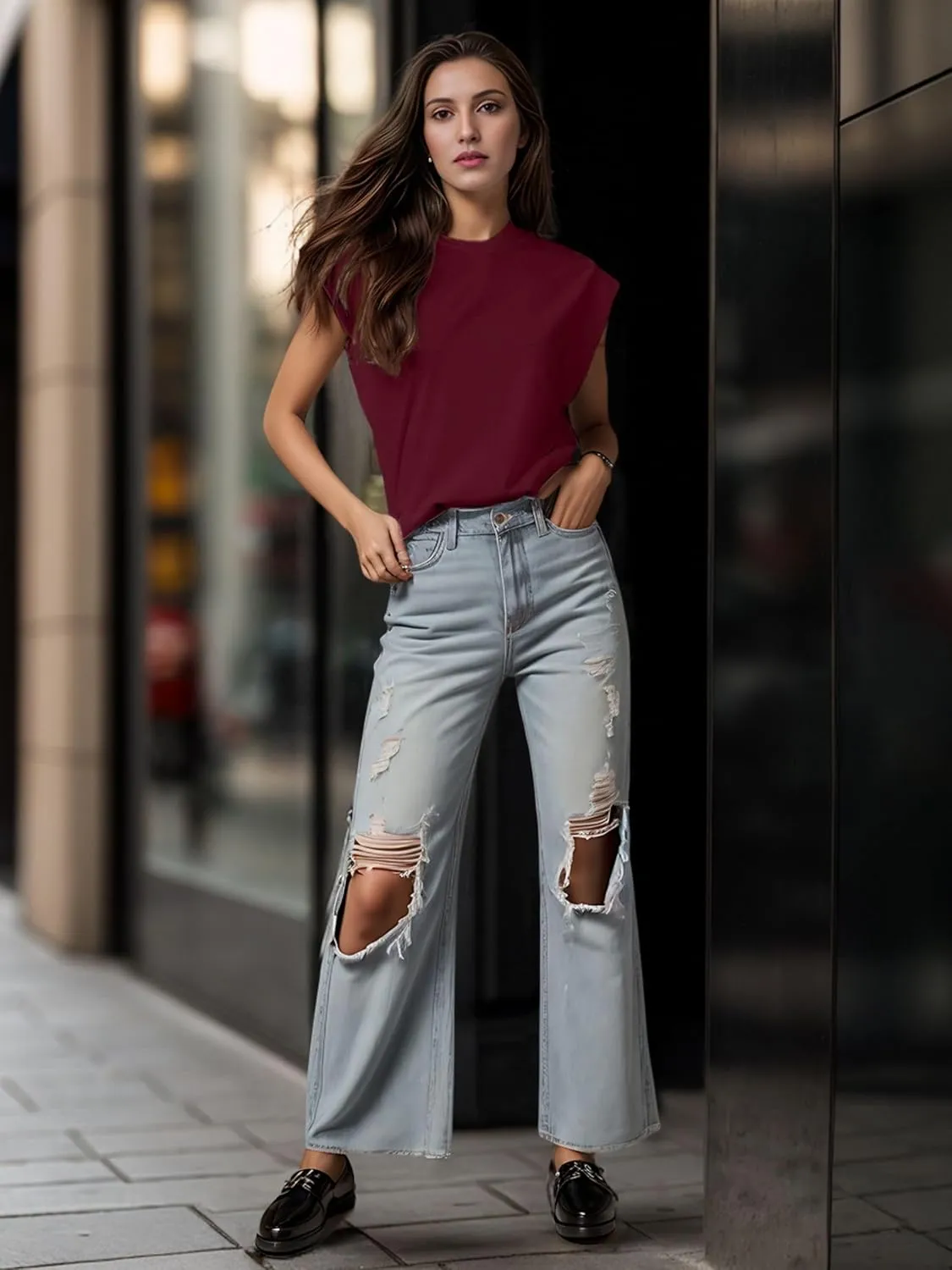 GRECERELLE Women 2025 Cap Sleeve Tops Summer Casual Tee Shirt Loose Crew Neck Basic Tank Trendy Work Vacation Outfits (S-2XL)