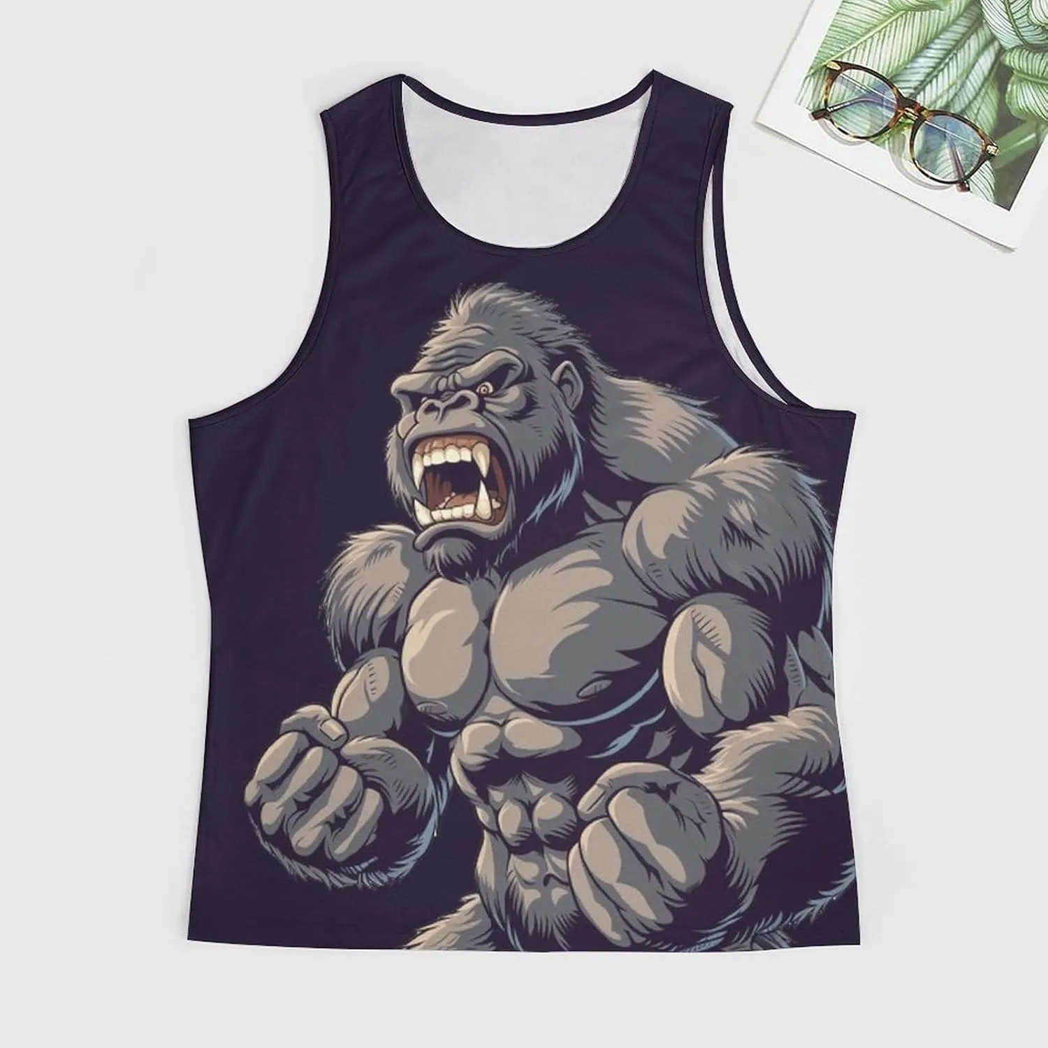 Gym Shirts Men Graphic Tank Top Summer Sleeveless Shirt Quick Dry Cool Crew Neck 3D Design Bodybuilding Fit Tee