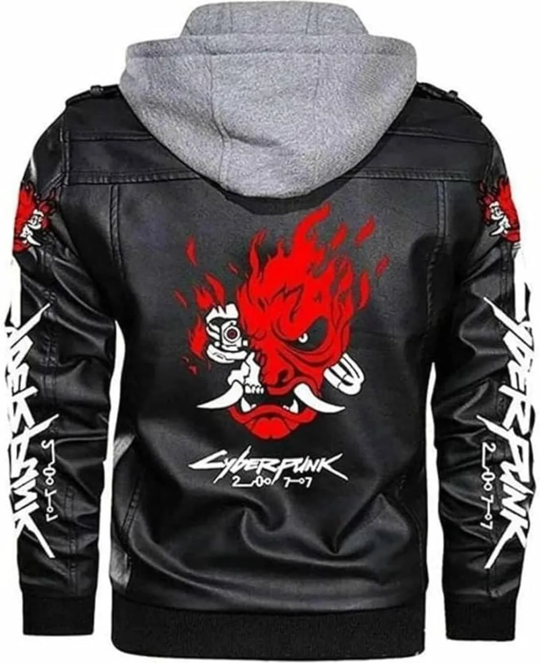 H&D Clothing Cyber Cosplay Samurai Gaming Punk Motorcycle Bomber Leather Jacket Halloween Cosplay Jacket