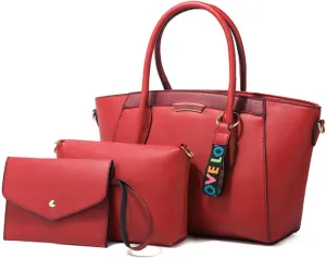 Handbags for Women Top-Handle Bags Tote Satchel Crossbody Bags 3pcs Purse Set