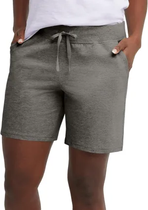 Hanes Women's Jersey Pocket Short with Outside Drawcord