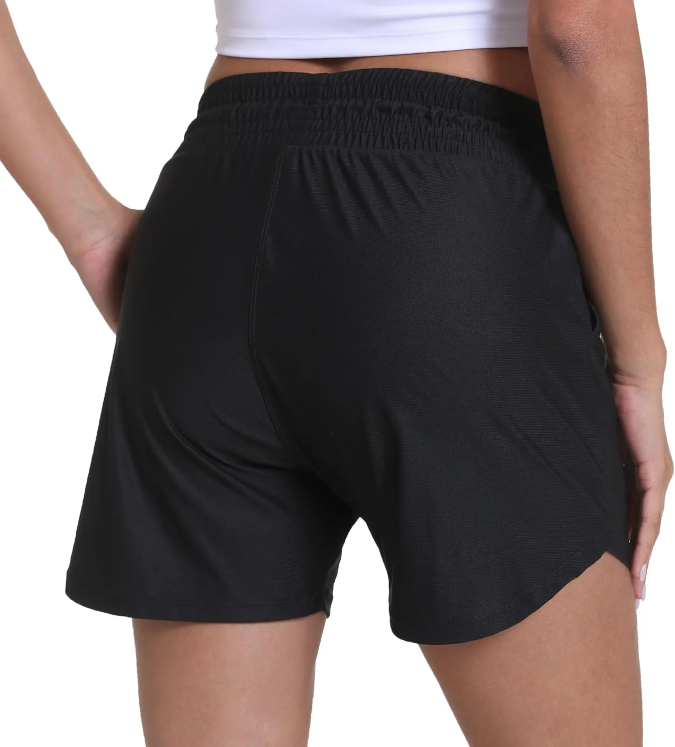 Haowind Workout Shorts for Women with Pockets Mid Waisted Athletic Sport Pants Lightweight Gym Running Shorts with Liner
