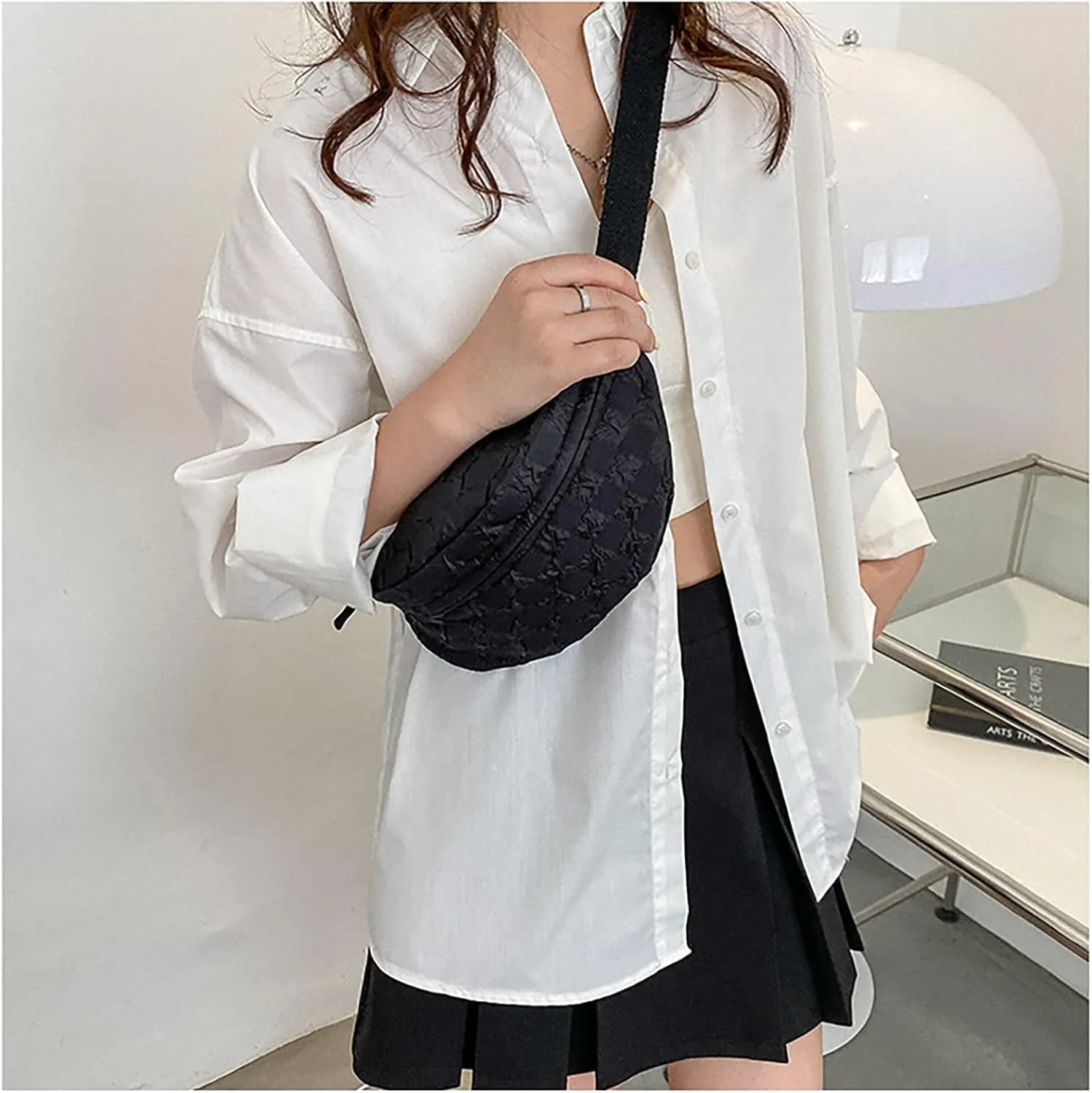 Harajuku Japanese Canvas Handbag Casual Cool Girl Shoulder Bag Soft Student Large Capacity Shopping Bag (black)