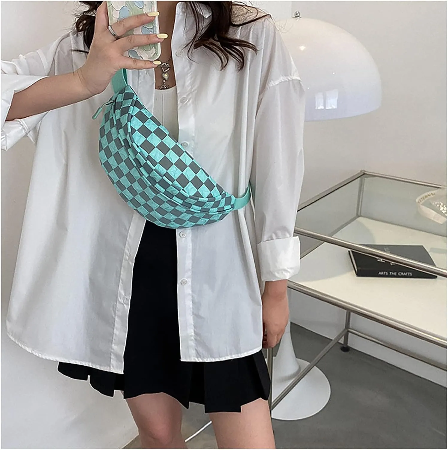 Harajuku Japanese Canvas Handbag Casual Cool Girl Shoulder Bag Soft Student Large Capacity Shopping Bag (blue)