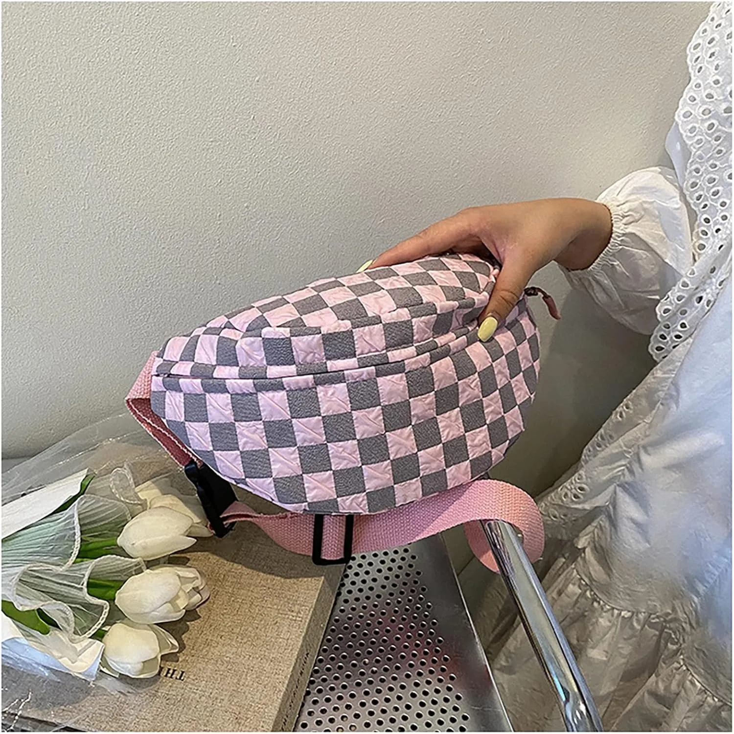 Harajuku Japanese Canvas Handbag Casual Cool Girl Shoulder Bag Soft Student Large Capacity Shopping Bag (pink)