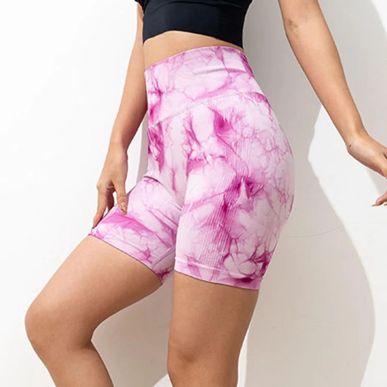 High Waisted Workout Biker Shorts for Women Seamless Butt Lifting Tight Leggings Tummy Control Gym Yoga Pants