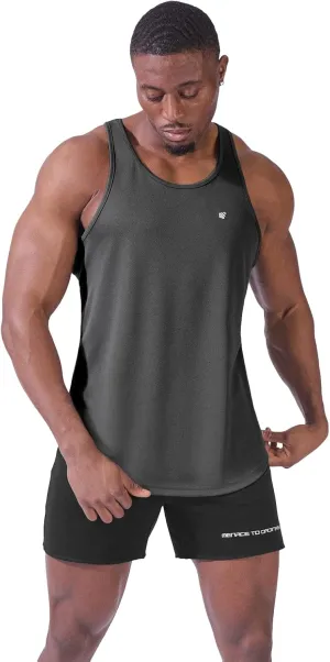 Jed North Men's Quick Dry Microfiber Bodybuilding Stringer Tank Top Y-Back Racerback