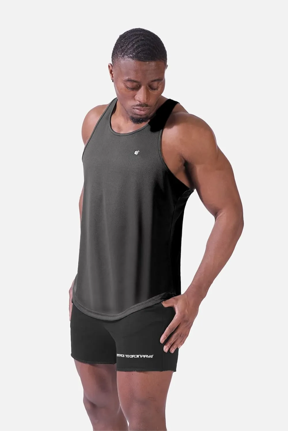Jed North Men's Quick Dry Microfiber Bodybuilding Stringer Tank Top Y-Back Racerback