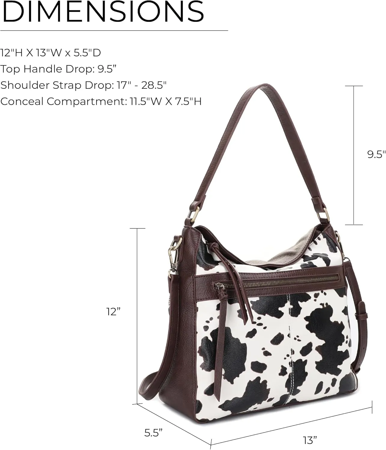 JESSIE & JAMES | Dakota Top Handle Concealed Carry Hobo Purse with Adustable Shoulder Strap