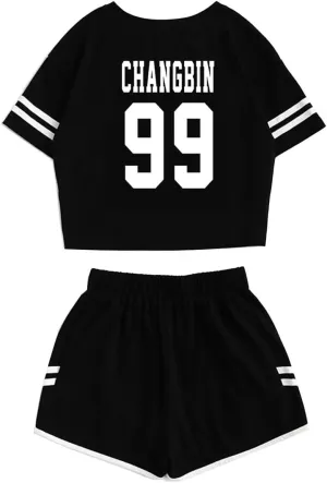 JUNG KOOK Kpop Stray Kids Shirt   Shorts Set Merch Hyunjin Felix Leeknow Bangchan Changbin Seungmin Shorts T-Shirt Tee