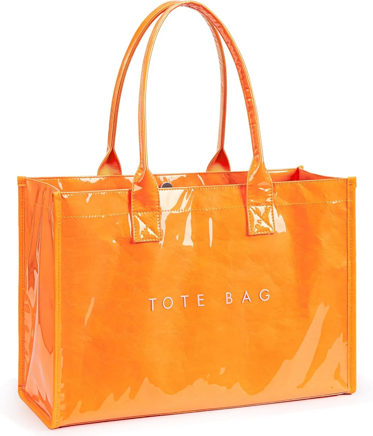 KALIDI PVC Tote Bag Womens Kraft Paper Work Handbags Purses with Top Handle