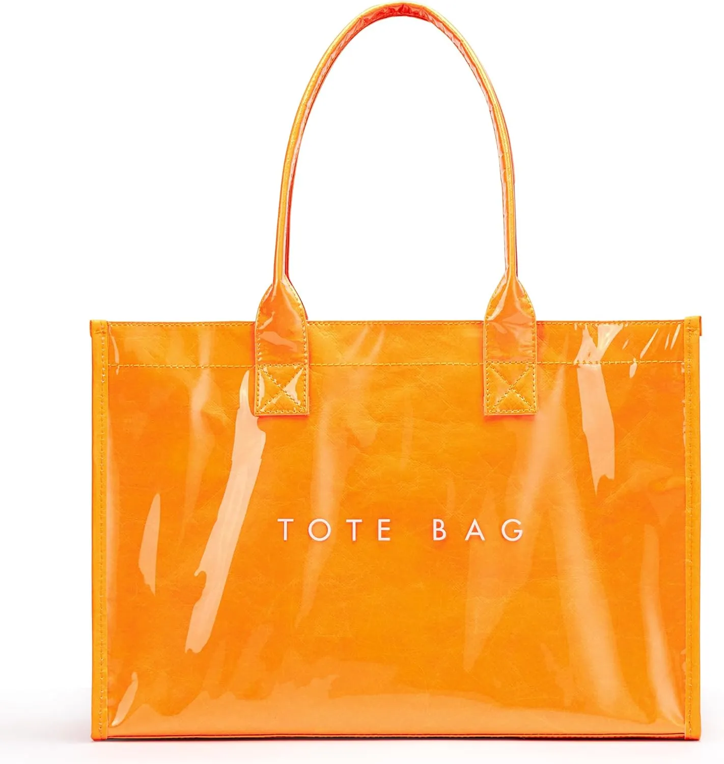 KALIDI PVC Tote Bag Womens Kraft Paper Work Handbags Purses with Top Handle