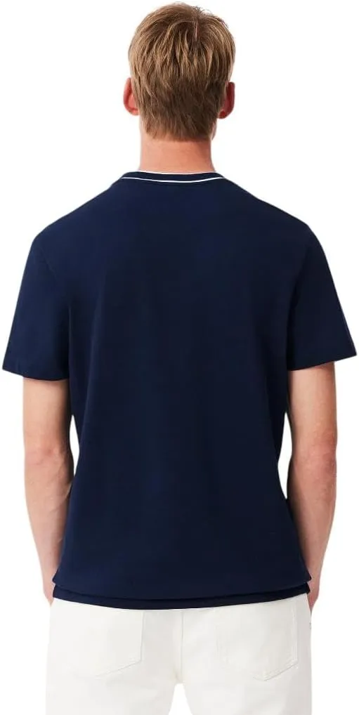 Lacoste Men's Piqu Stripe Collar T-Shirt