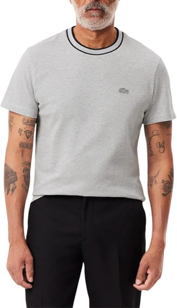 Lacoste Men's Piqu Stripe Collar T-Shirt
