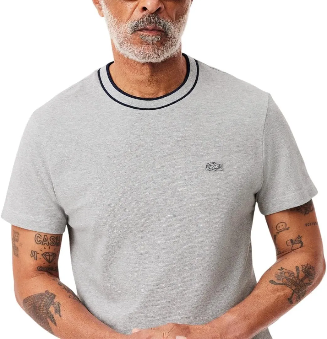 Lacoste Men's Piqu Stripe Collar T-Shirt