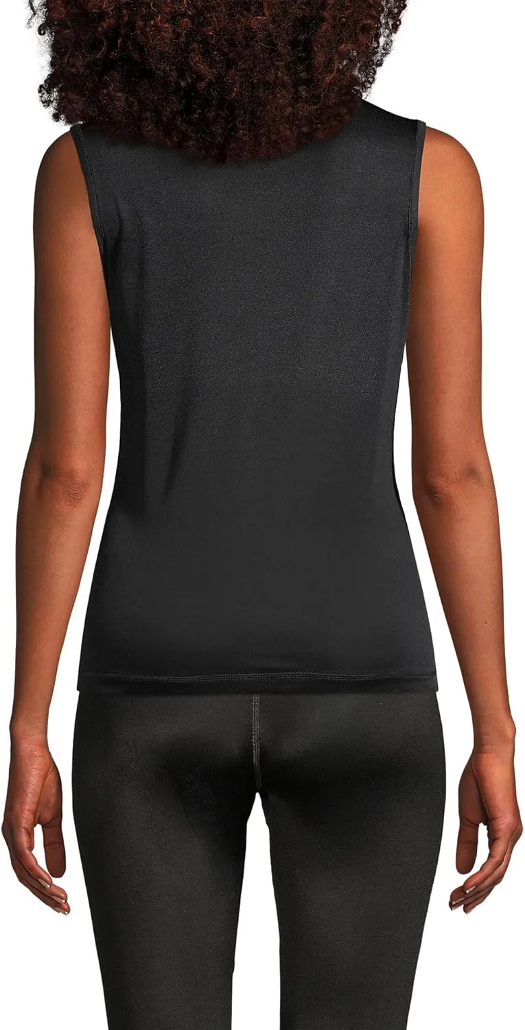 Lands' End Women's Petite Silk Interlock Thermal Long Underwear Base Layer Tank Top