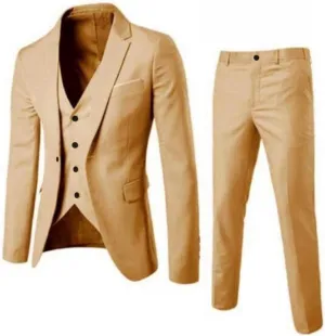 LCMTWX Men'S Suits 2024 3 Suit Business Wedding Party Jacket Vest & Pants Coat Linen Set For Men Traje Formal Para Mens