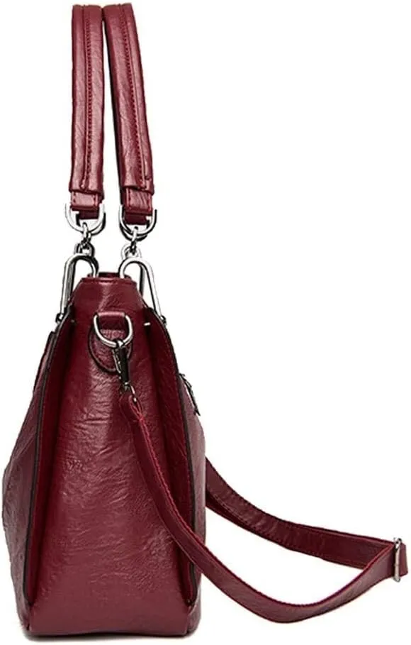 Leather Shoulder Purse Handbag Casual Retro Hobo Crossbody with Tassel Tote for Women Messenger Bags