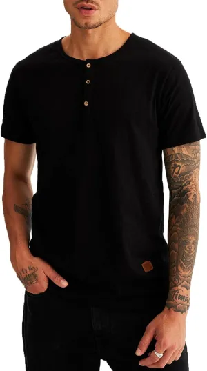 Leif Nelson Men's Summer T-Shirt Round Neck Slim Fit Cotton Cool Basic LN8280