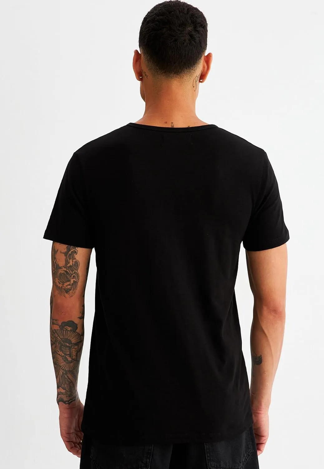 Leif Nelson Men's Summer T-Shirt Round Neck Slim Fit Cotton Cool Basic LN8280