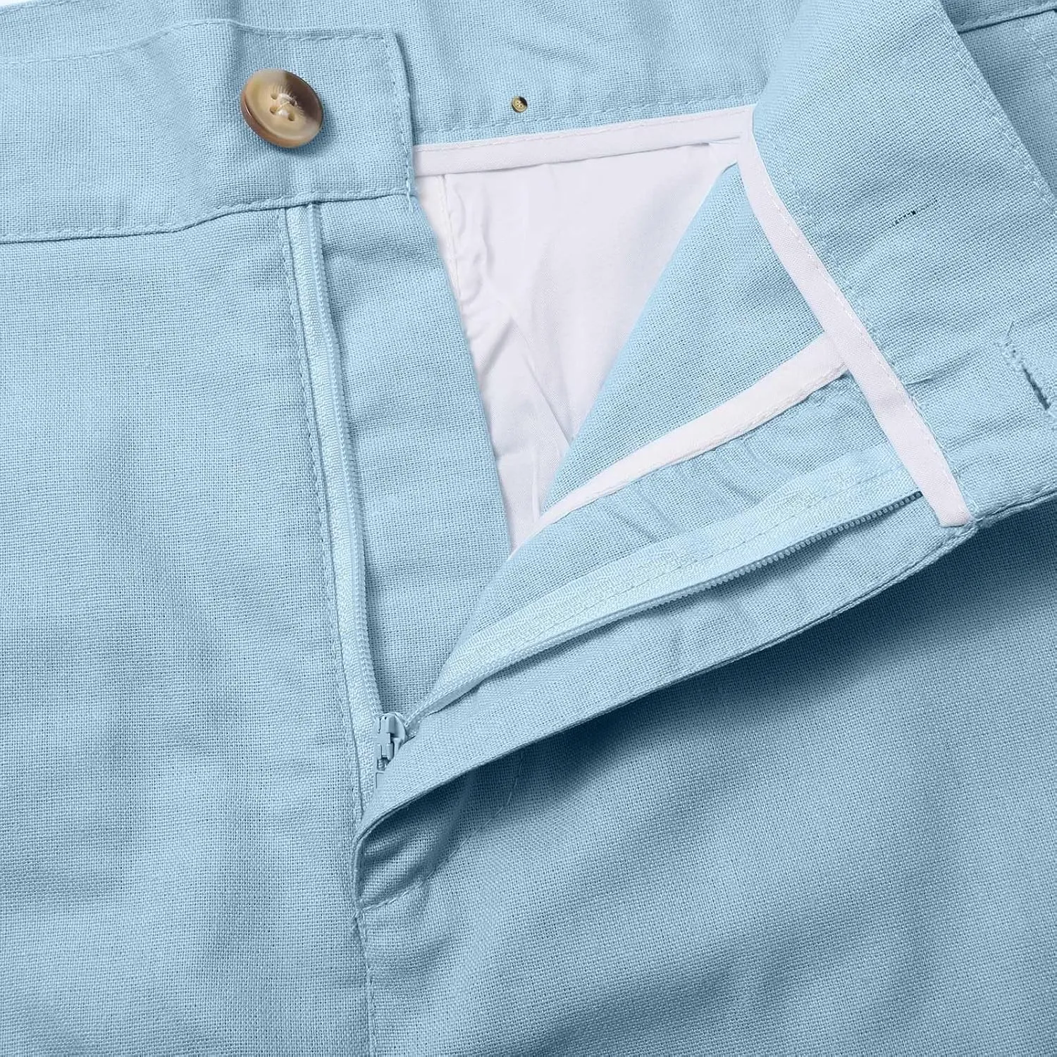 Linen Dress Pants Men Plain Vacation Casual Pants Lightweight Straight Leg Slacks Summer Outdoor Flat Front Trousers