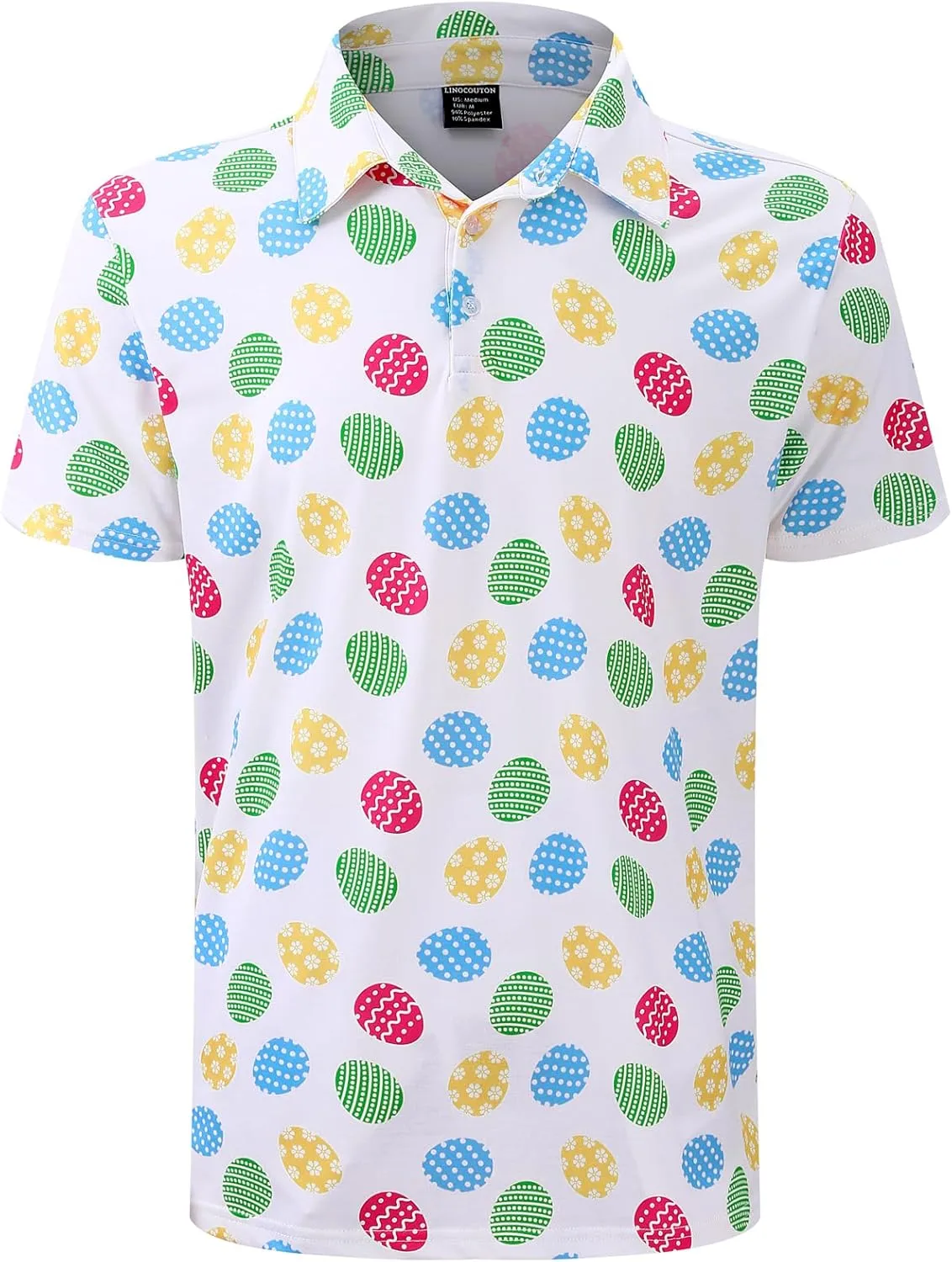 LINOCOUTON Men's Easter Day Short Sleeve Golf Polo Shirt