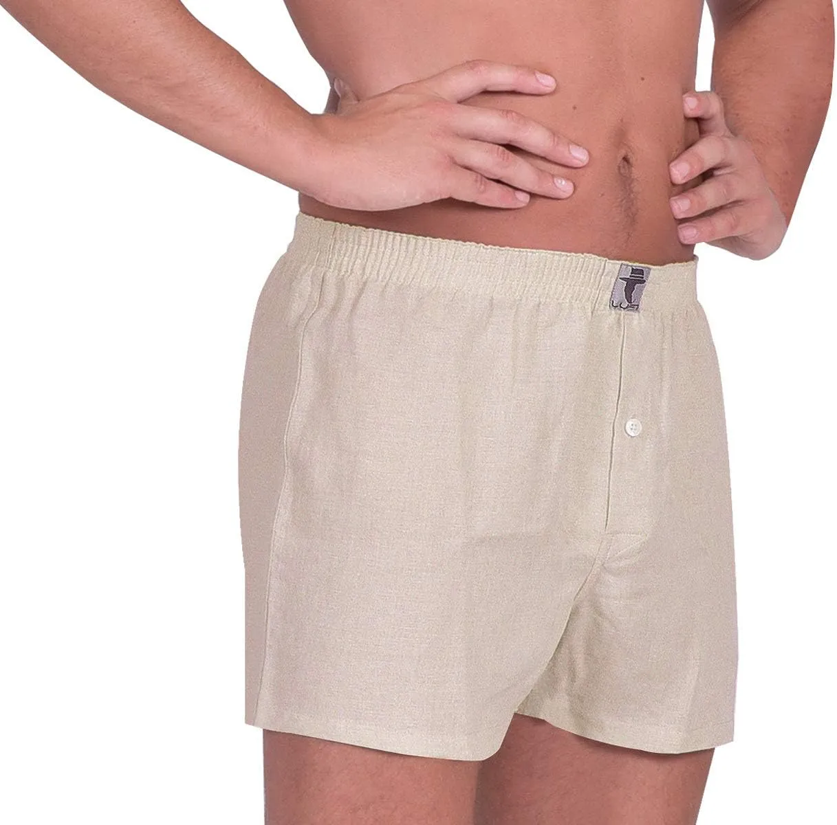 LUFT Mens Fine Linen Soft Stretch Elastic Waistband Underwear Boxer Shorts
