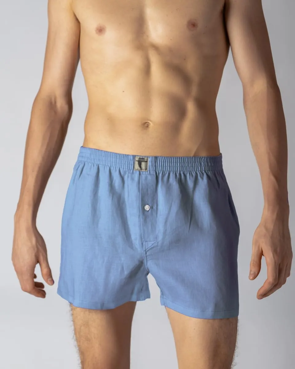 LUFT Mens Fine Linen Soft Stretch Elastic Waistband Underwear Boxer Shorts