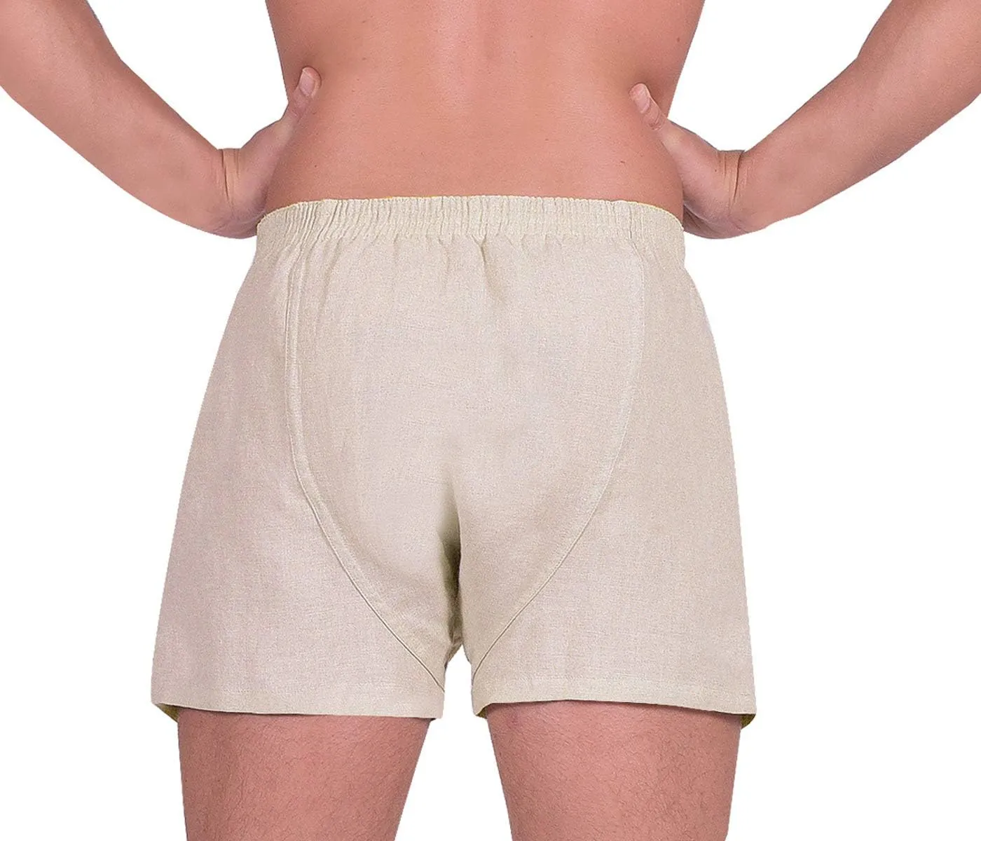 LUFT Mens Fine Linen Soft Stretch Elastic Waistband Underwear Boxer Shorts