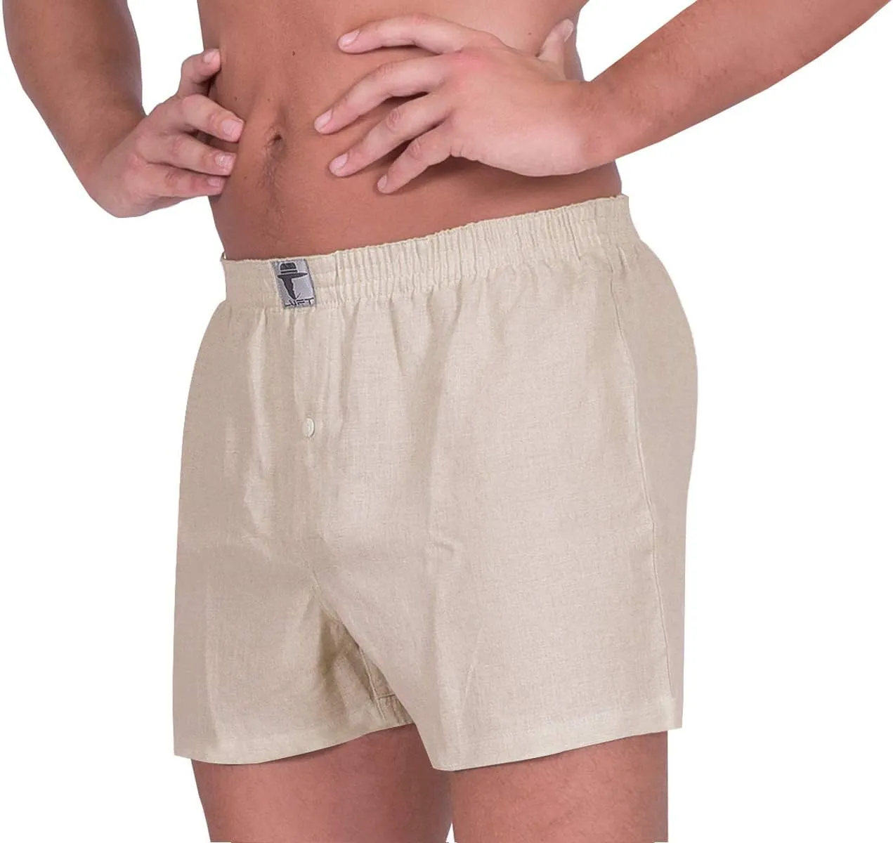 LUFT Mens Fine Linen Soft Stretch Elastic Waistband Underwear Boxer Shorts