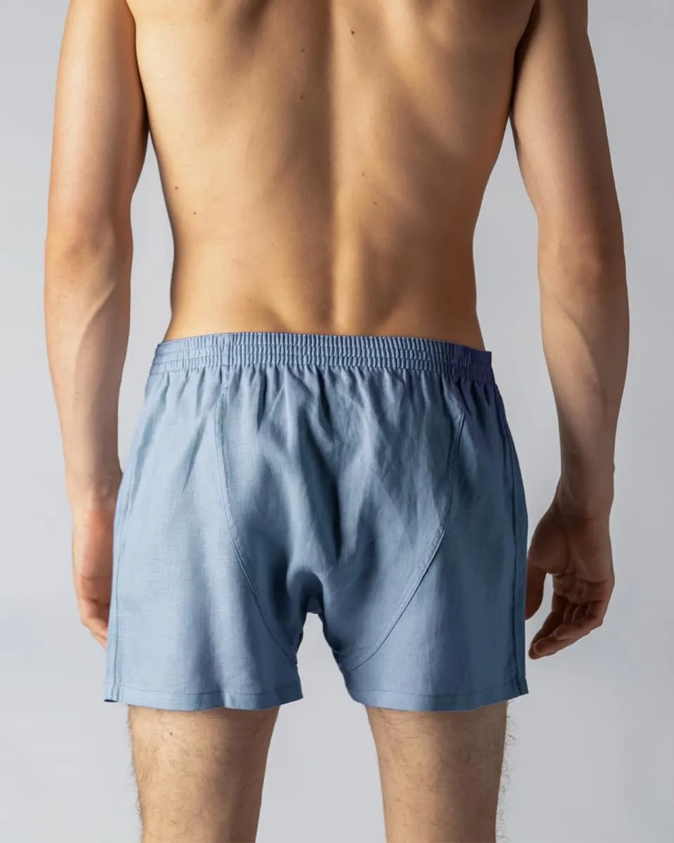 LUFT Mens Fine Linen Soft Stretch Elastic Waistband Underwear Boxer Shorts