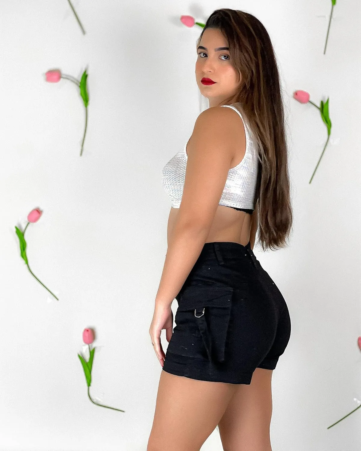 luvamia Cargo Shorts for Women Trendy High Wasited Casual Summer Stretchy Utility Cut Off Shorts with Pockets