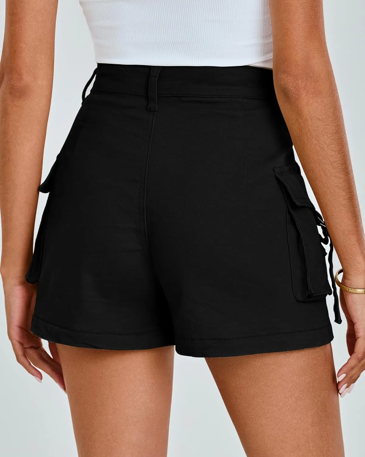 luvamia Cargo Shorts for Women Trendy High Wasited Casual Summer Stretchy Utility Cut Off Shorts with Pockets