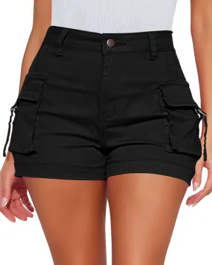luvamia Cargo Shorts for Women Trendy High Wasited Casual Summer Stretchy Utility Cut Off Shorts with Pockets