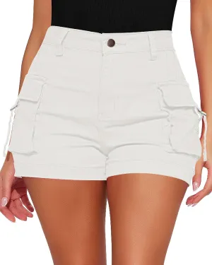 luvamia Cargo Shorts for Women Trendy High Wasited Casual Summer Stretchy Utility Cut Off Shorts with Pockets