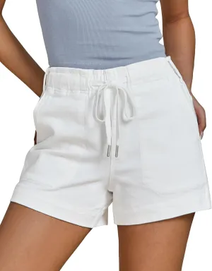 luvamia Jean Shorts for Women High Waisted Pull On Drawstring Elastic Waist Trendy Stretchy Denim Jorts Summer Shorts