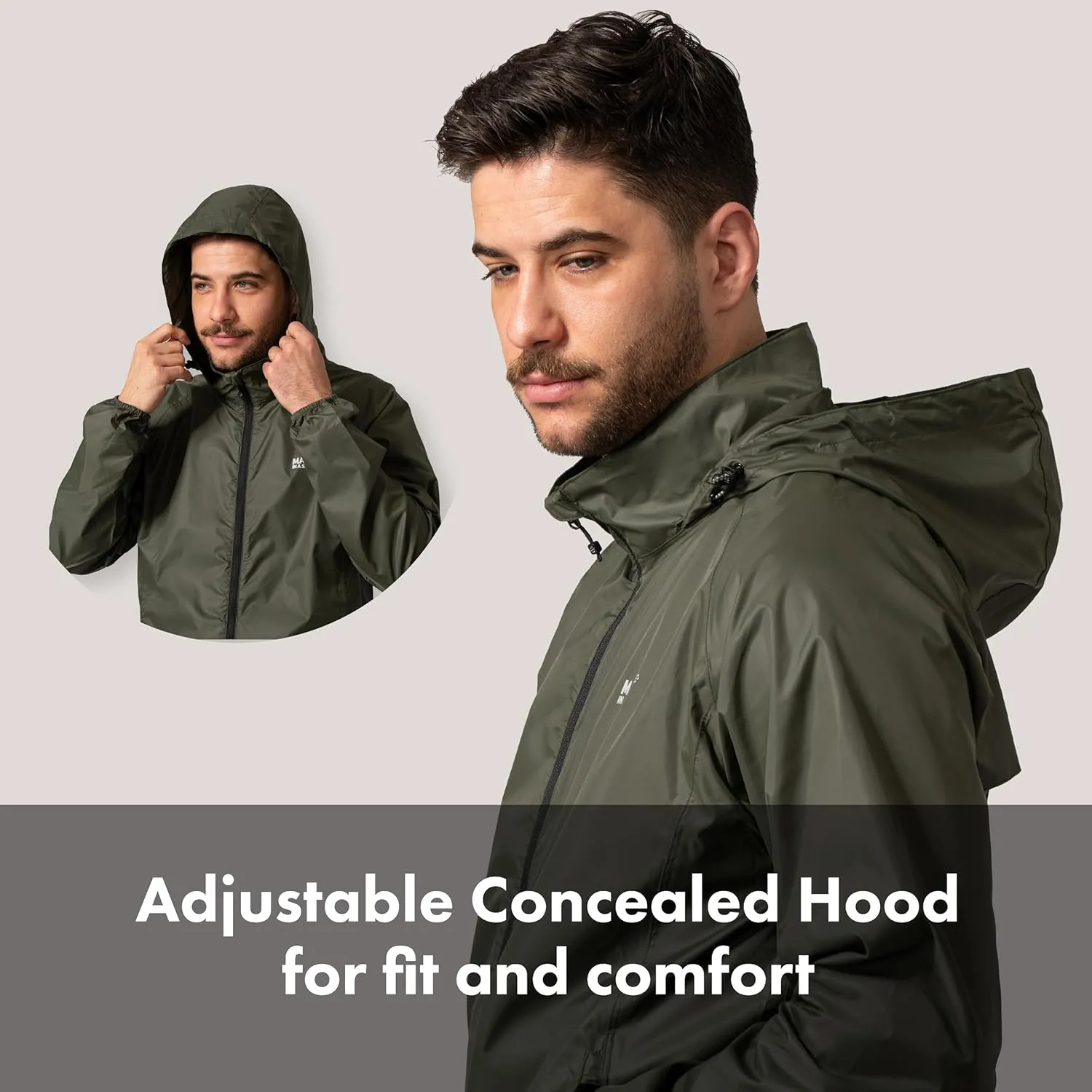 Mac in a Sac Men's Packable Rain Jacket - Origin - Lightweight Waterproof and Breathable Raincoat with Hood