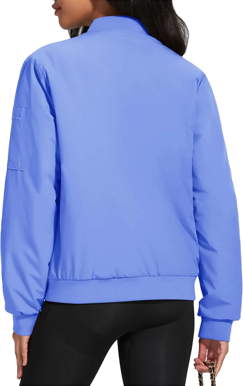MAGCOMSEN Women's Winter Bomber Jacket Casual Basic Zip Up Padded Coats Water Resistant Long Sleeve Outwear with Pockets