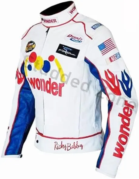 Men & Women Ricky Bobby Carley Bobby Jacket - Faux Leather Racing Jacket-Motorcycle Jacket Cosplay Costume