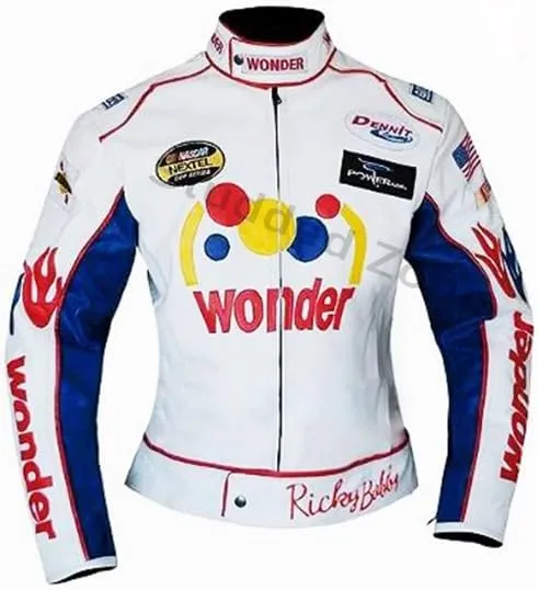 Men & Women Ricky Bobby Carley Bobby Jacket - Faux Leather Racing Jacket-Motorcycle Jacket Cosplay Costume