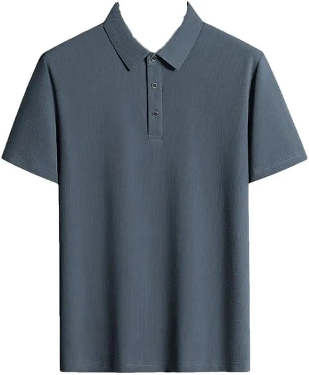 Men Business Ice Silk Short Sleeve Polos Shirts Golf Casual Jersey Quick Dry T Shirt