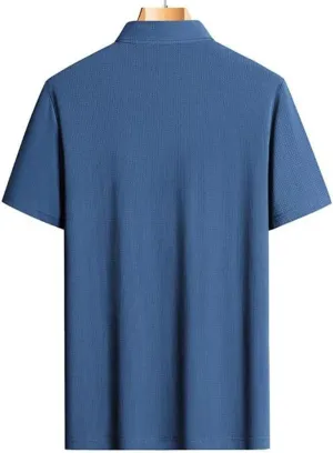 Men Business Ice Silk Short Sleeve Polos Shirts Golf Casual Jersey Quick Dry T Shirt
