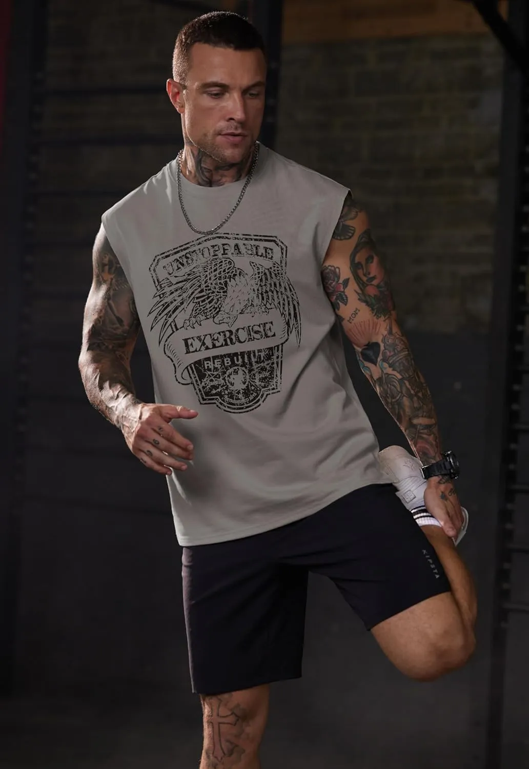 Men Graphic Muscle Tank Top Gym Workout Summer Casual Sleeveless Shirts (S-XXL)