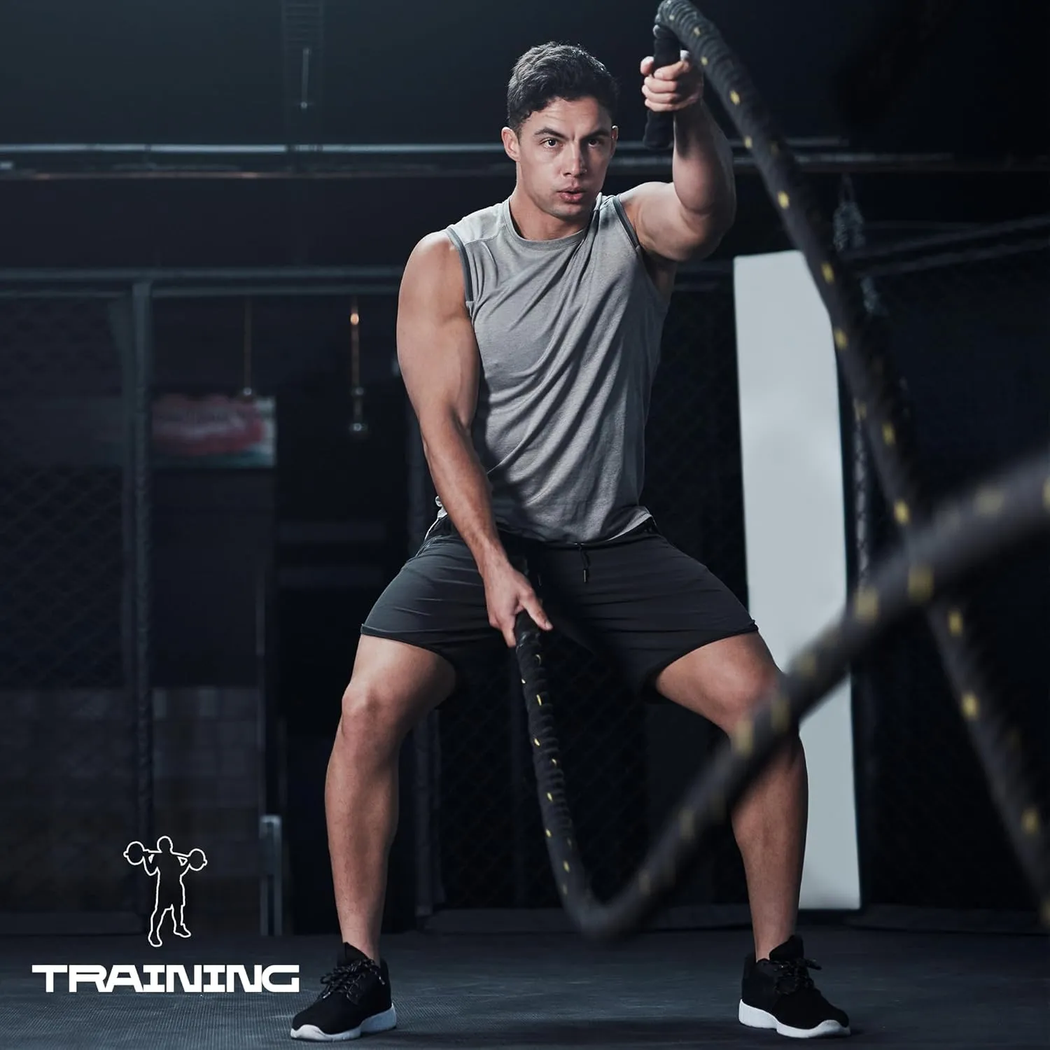 Men Running Athletic Shorts, Quick Dry 7 inch Inseam Gym Workout Men Shorts with Deep Pocket & Zipper