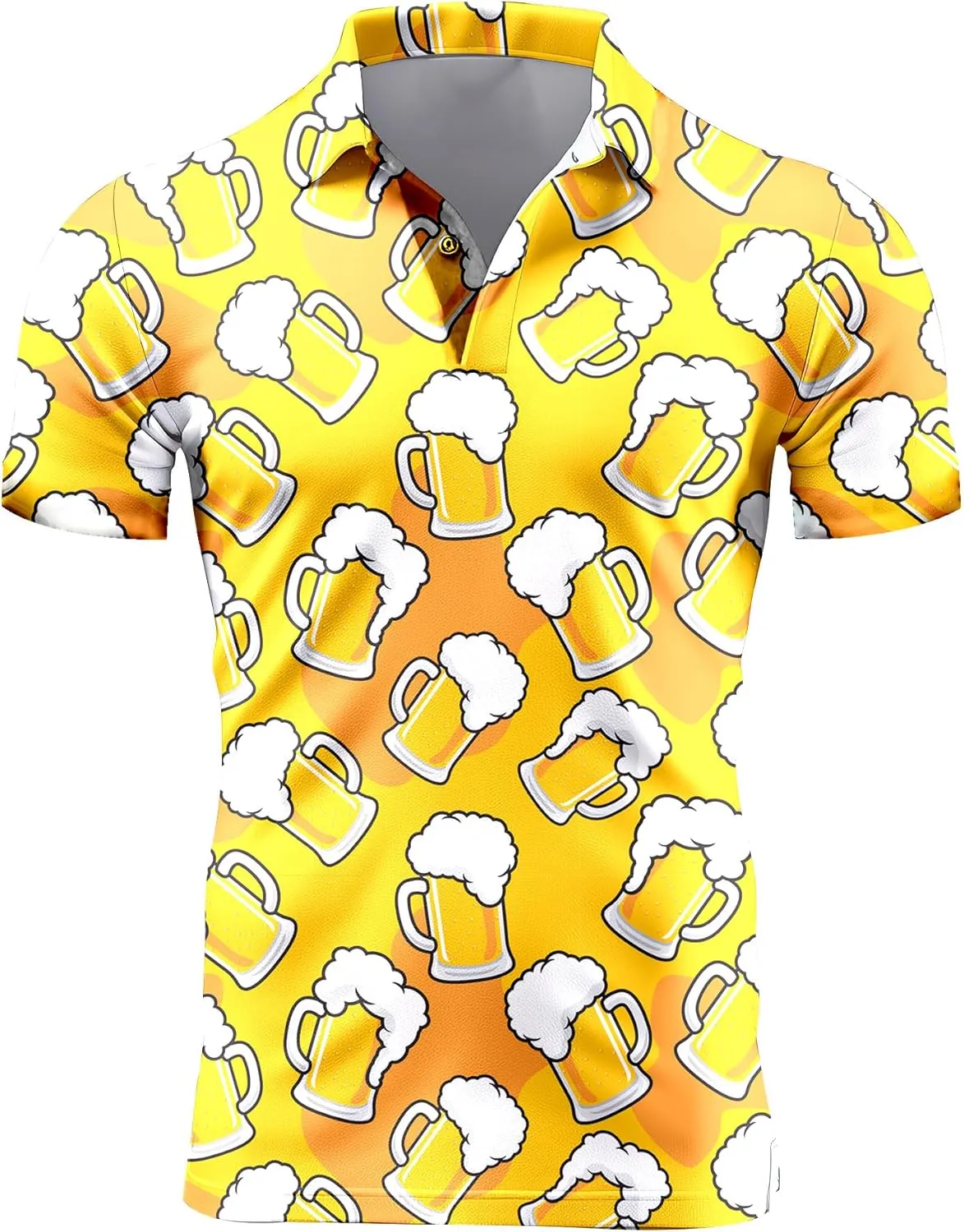 Mens 80s Golf Shirt Dry Fit Performance Short Sleeve Print Shirts Funny 90s Golf Shirts for Men