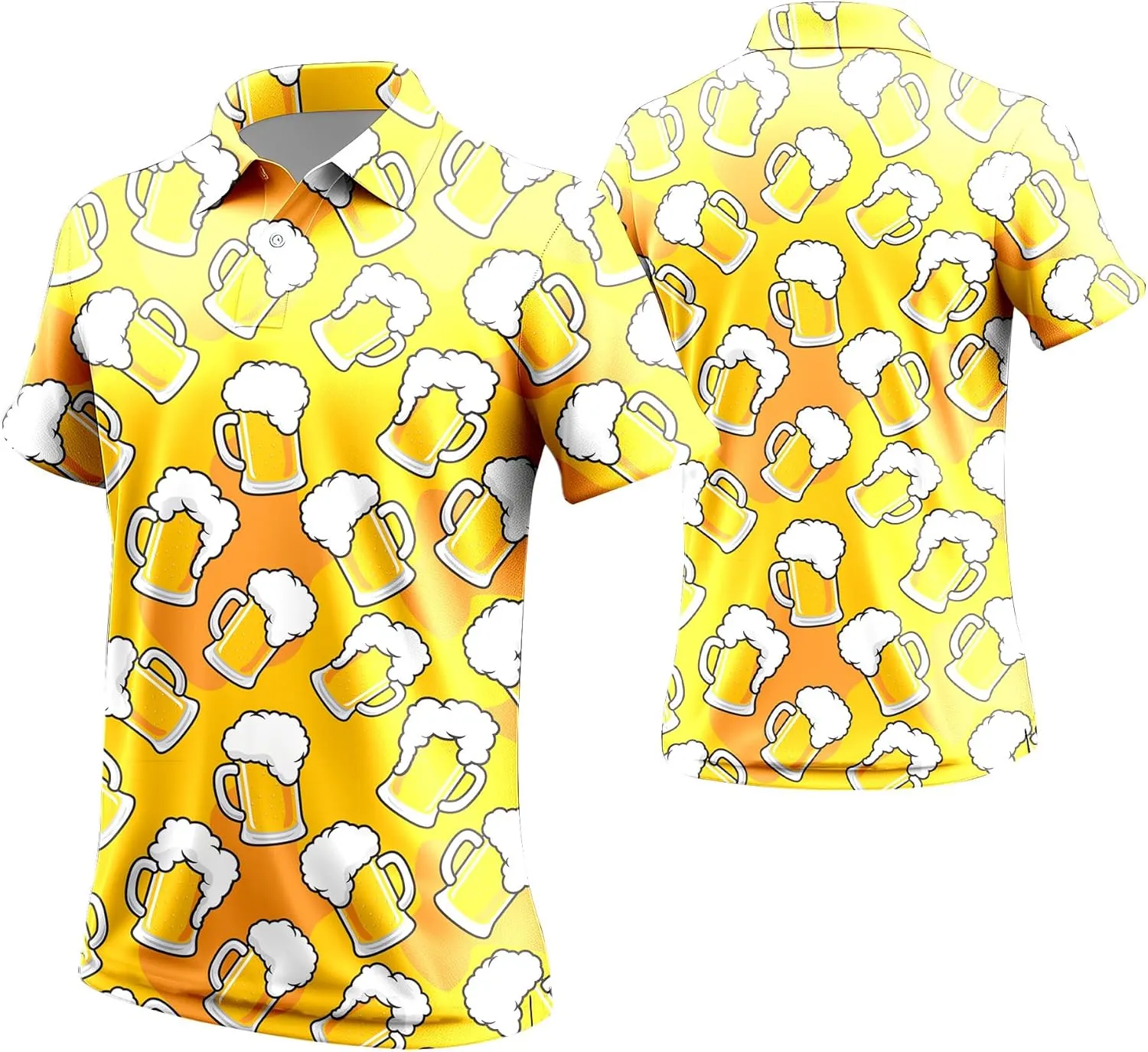 Mens 80s Golf Shirt Dry Fit Performance Short Sleeve Print Shirts Funny 90s Golf Shirts for Men