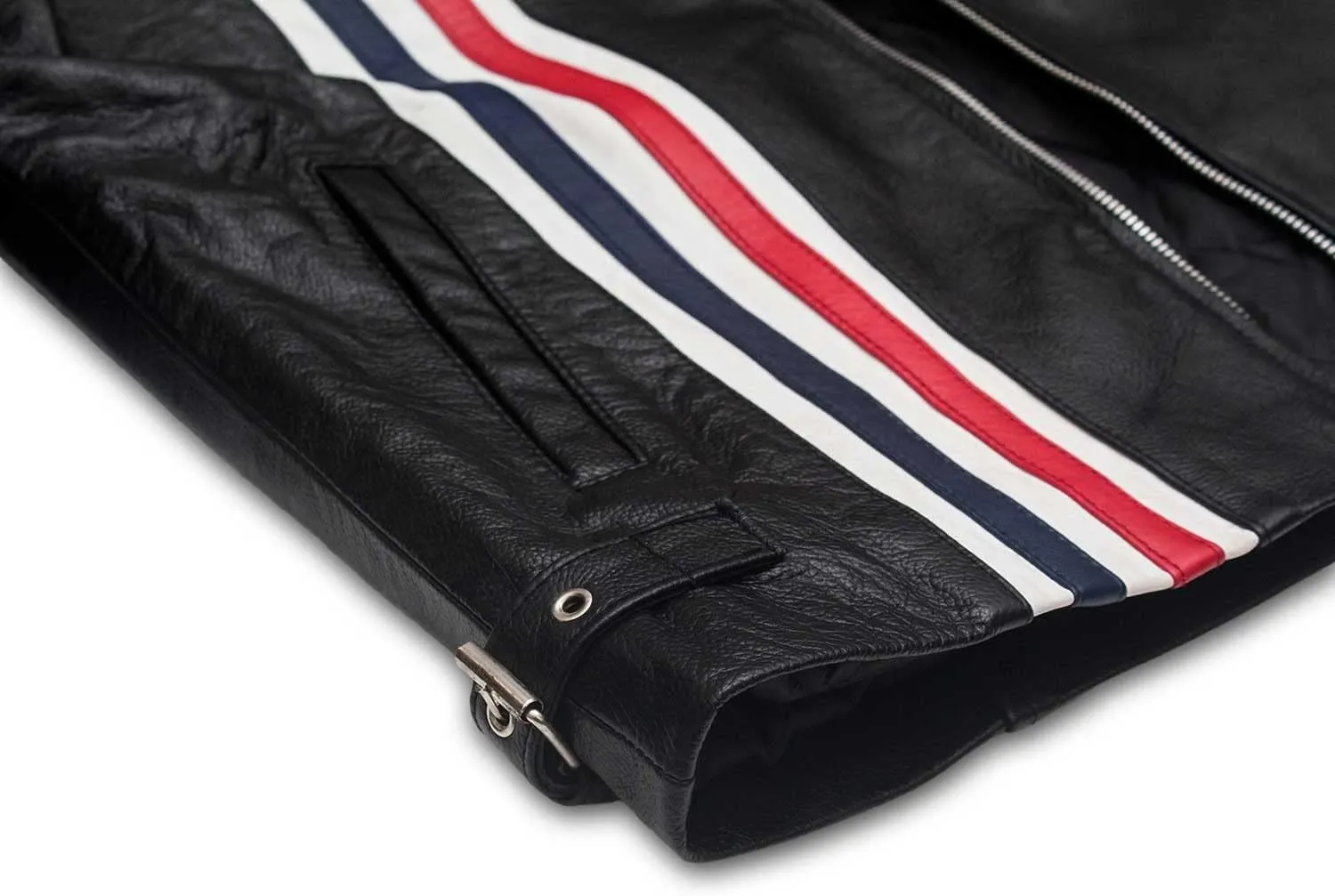 Mens Bike Rider Jacket - American Flag Motorcycle Black Jacket