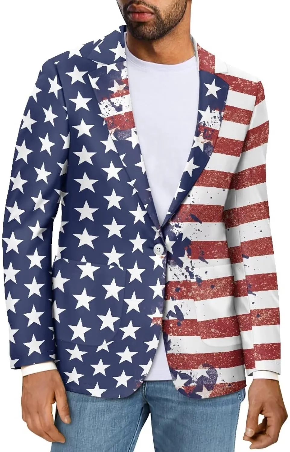 Men's Casual Lapel Blazer Muticolor One Button Suit Regular Fit Sports Coats Jackets for Prom,Party,Dinner
