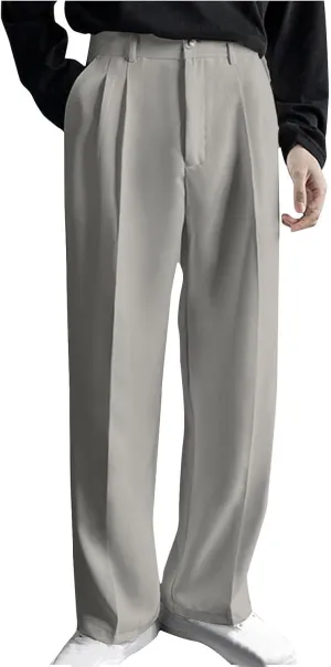 Mens Dress Pants Big and Tall Flat Front Regular Fit Suit Pants Business Casual Work Trousers with Pockets