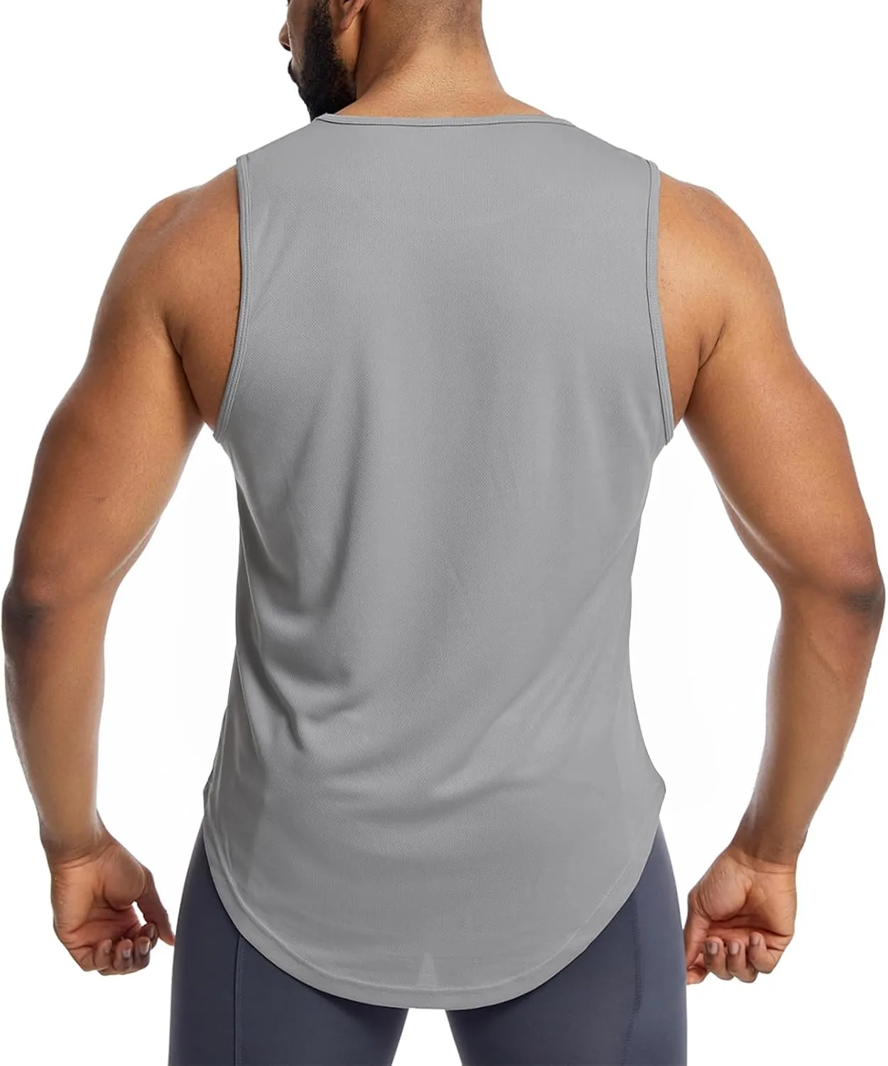 Mens Mesh Workout Tank Tops Muscle Sleeveless Fitness Tee Shirts Summer Dry Fit Gym Training T-Shirt Athletic Cloth